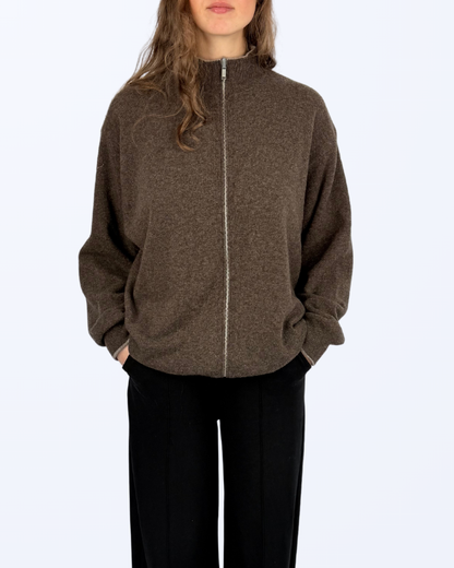Cardigan Schurwolle Naturmaterialien United Colors of Benetton braun unisex Teos Vintage Onlineshop