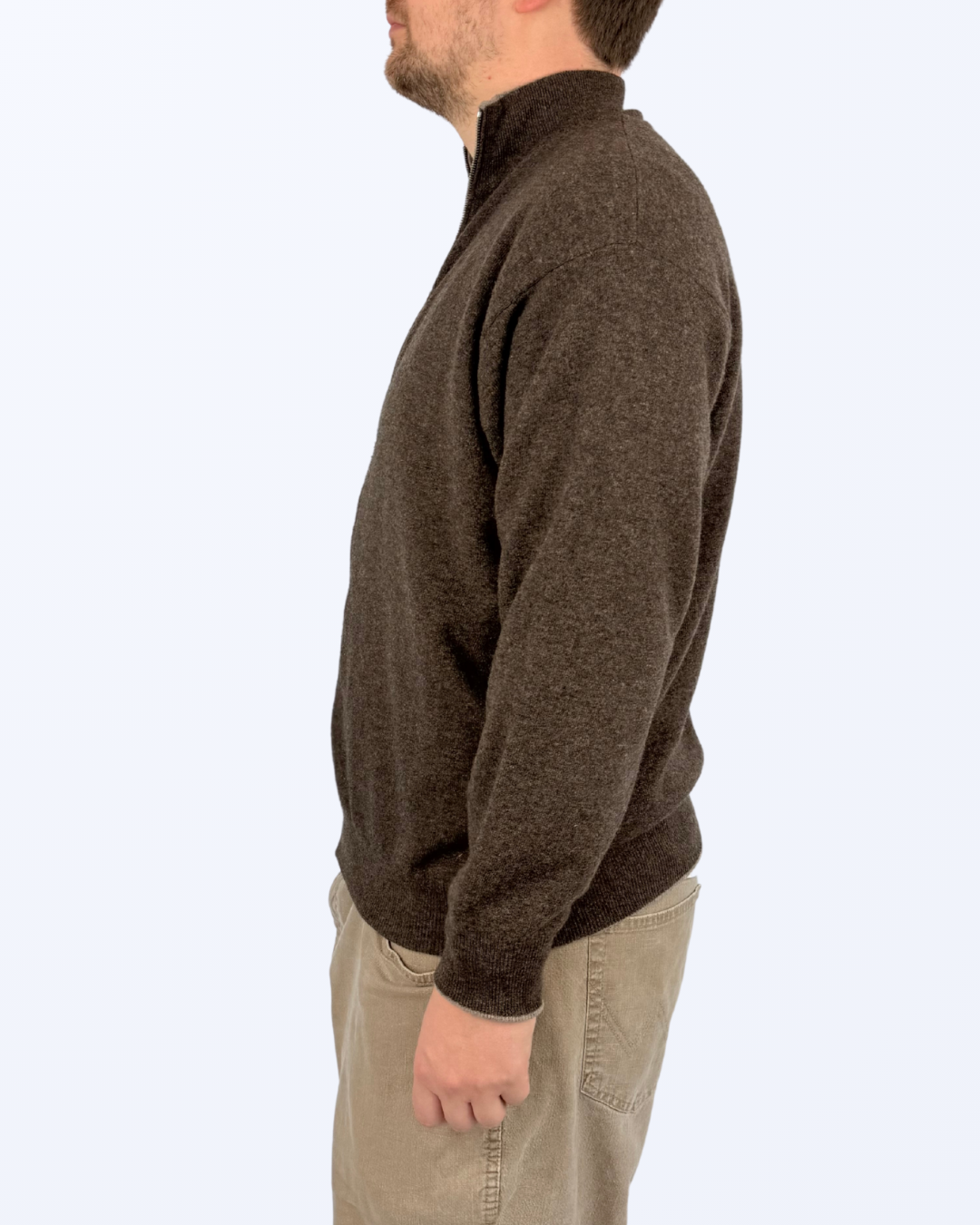 Cardigan Schurwolle Naturmaterialien United Colors of Benetton braun unisex Teos Vintage Onlineshop