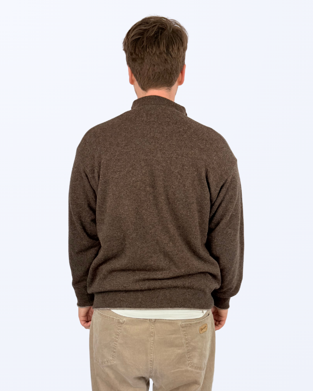 Cardigan Schurwolle Naturmaterialien United Colors of Benetton braun unisex Teos Vintage Onlineshop