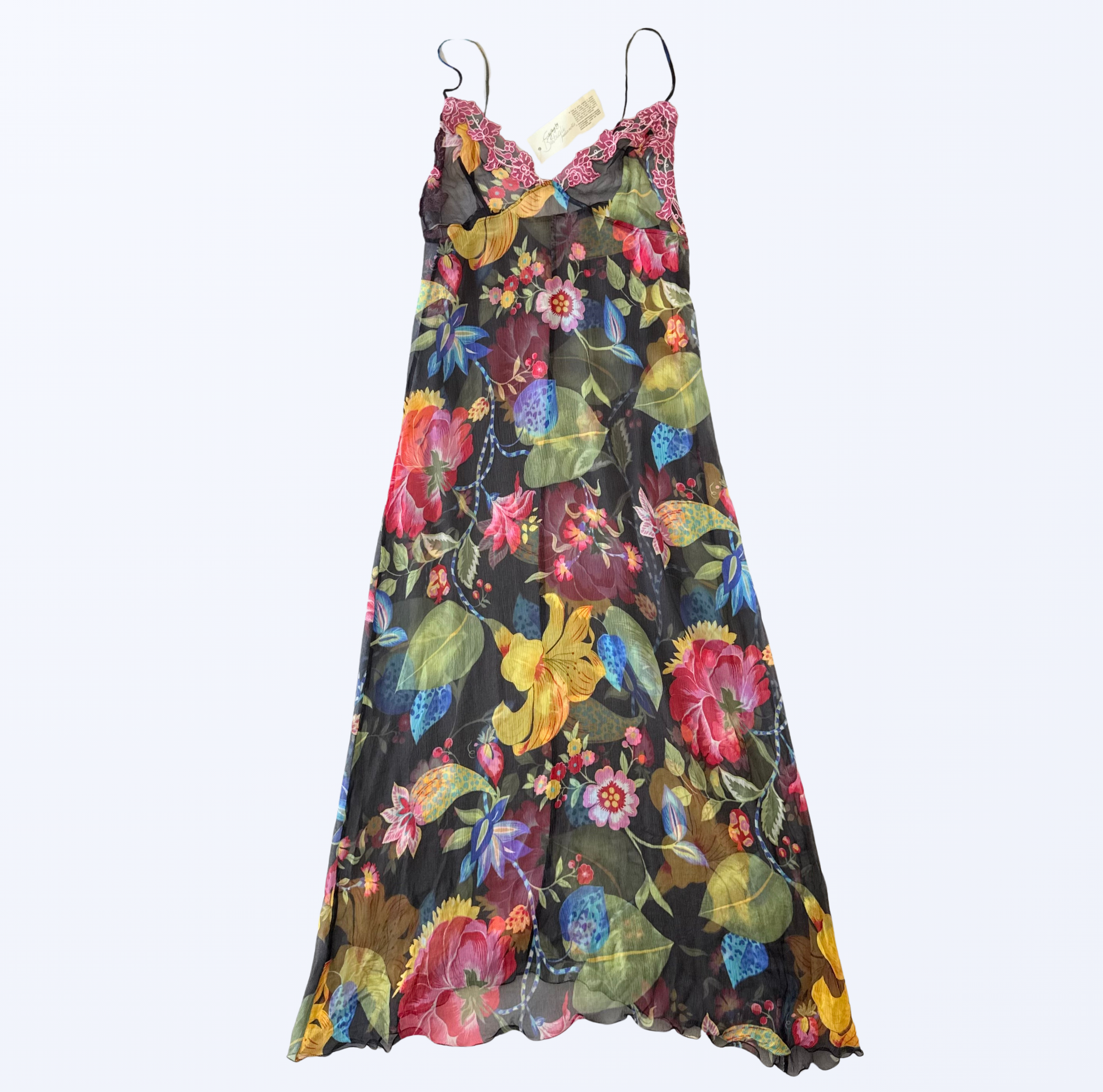 Bisbigli Slipkleid Seide Blumenmuster Teos Vintage Onlineshop