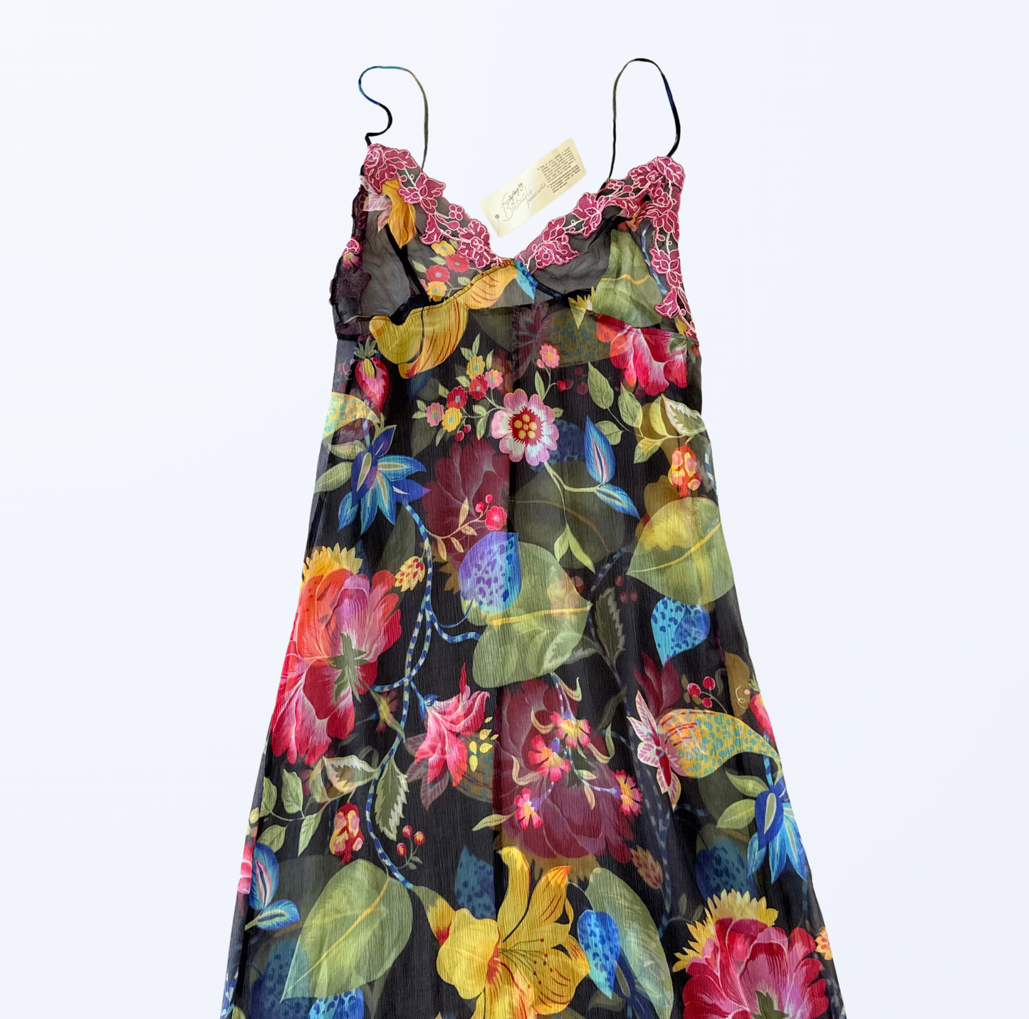 Bisbigli Slipkleid Seide Blumenmuster Teos Vintage Onlineshop