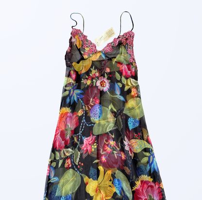 Bisbigli Slipkleid Seide Blumenmuster Teos Vintage Onlineshop