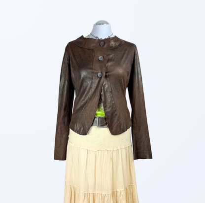 Blue Joint Kunstleder Jacke y2k 2000s 90s western Teos Vintage Onlineshop