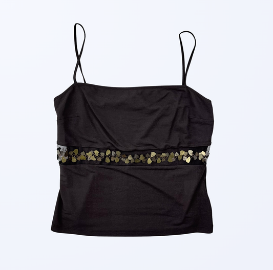 Blues Top braun Gr. L/XL Pailletten Teos Vintage Onlineshop