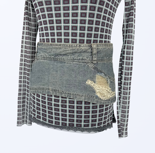 y2k 90s Style breiter Jeansgürtel Reißverschlussgürtel Teos Vintage onlineshop