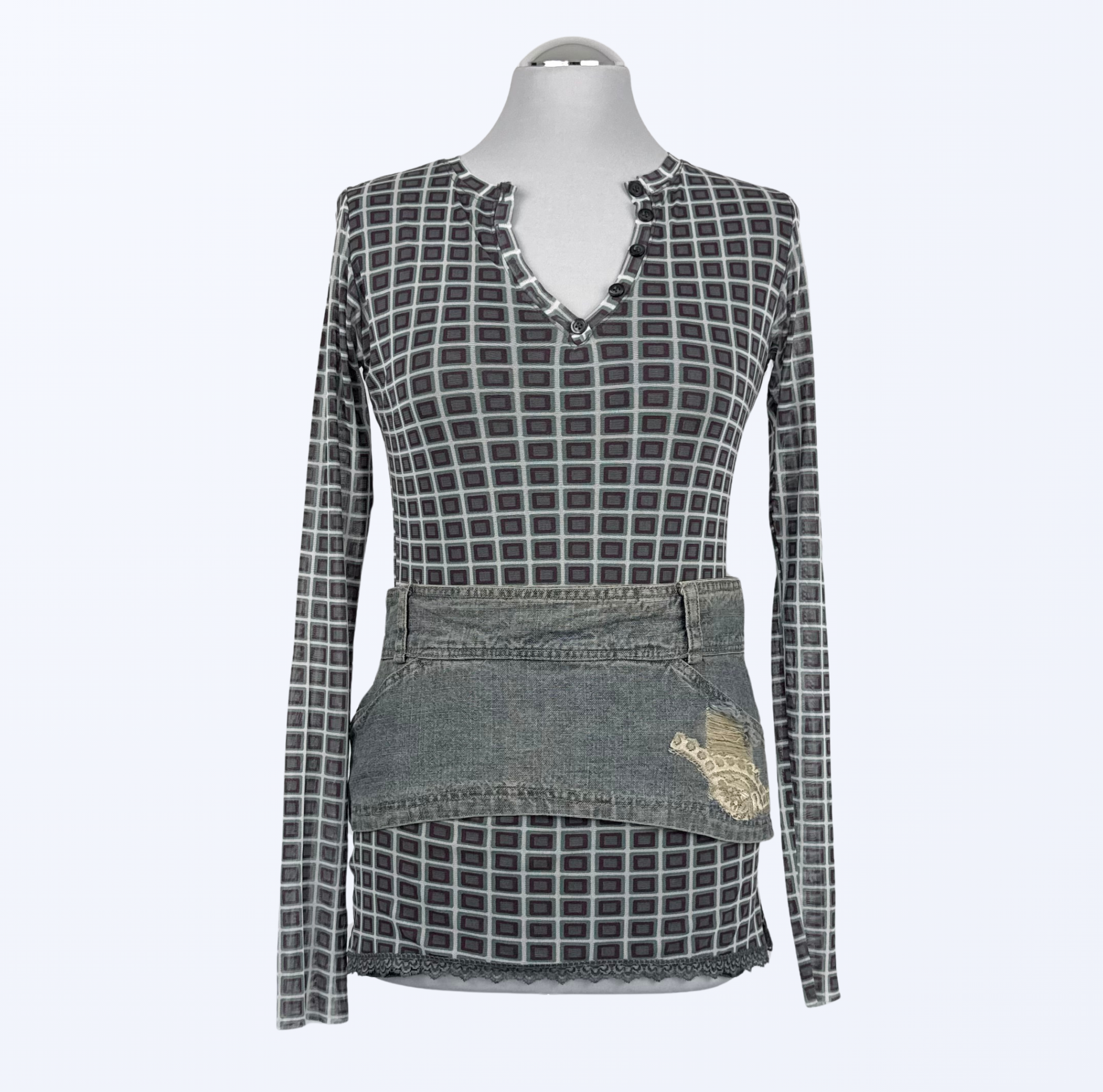 y2k 90s Style breiter Jeansgürtel Reißverschlussgürtel Teos Vintage onlineshop