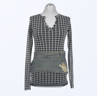 y2k 90s Style breiter Jeansgürtel Reißverschlussgürtel Teos Vintage onlineshop