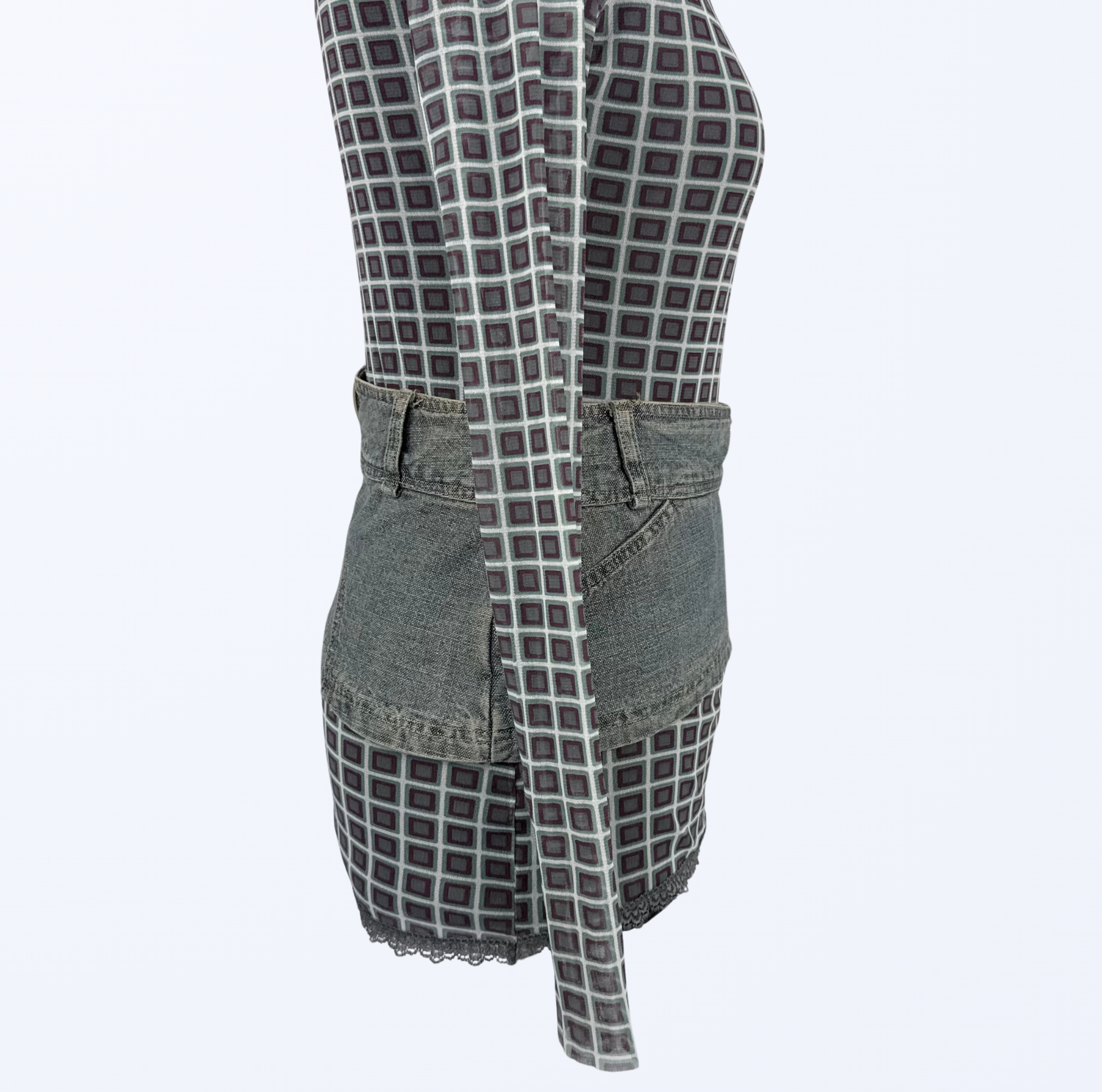 y2k 90s Style breiter Jeansgürtel Reißverschlussgürtel Teos Vintage onlineshop