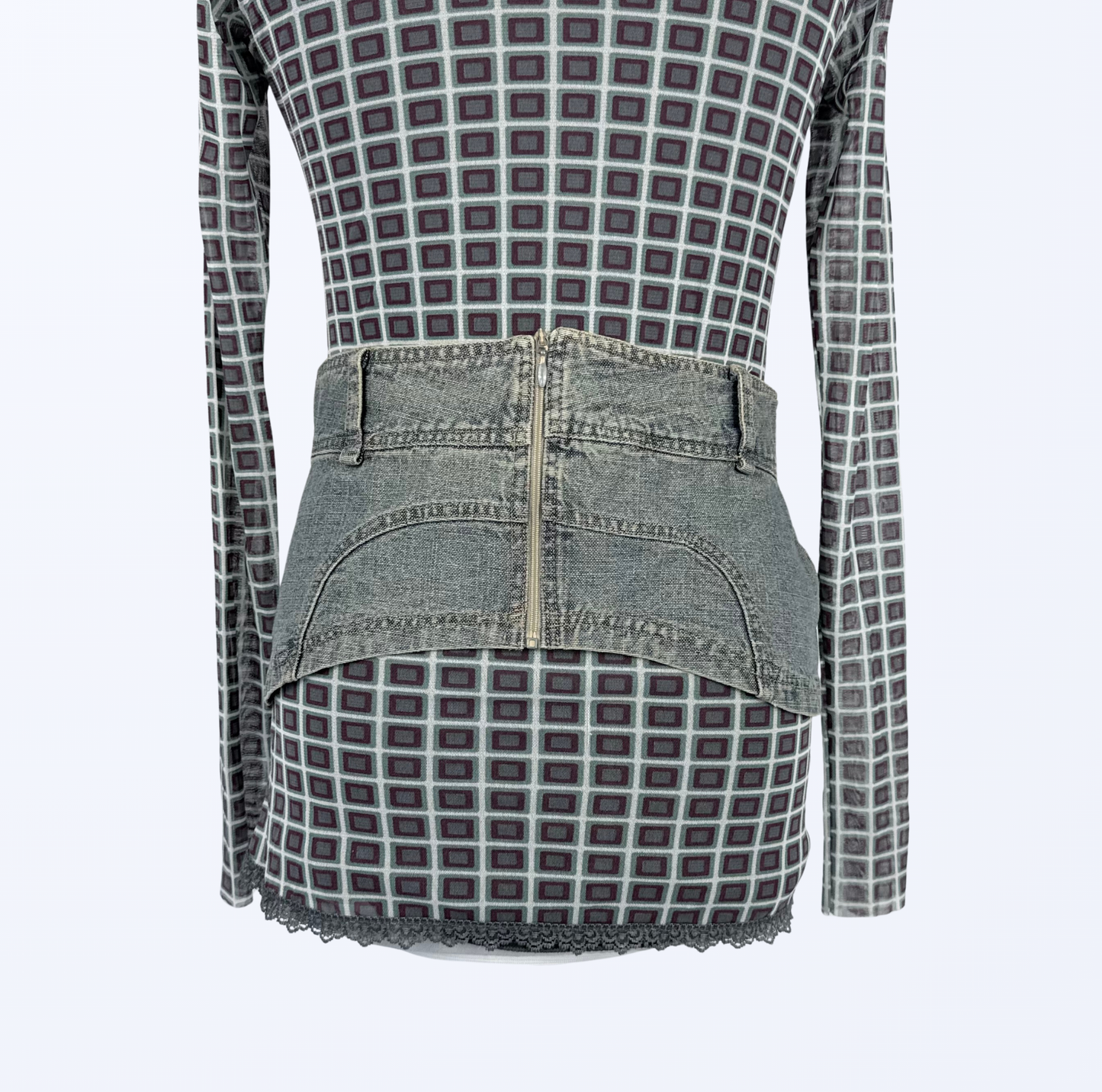 y2k 90s Style breiter Jeansgürtel Reißverschlussgürtel Teos Vintage onlineshop