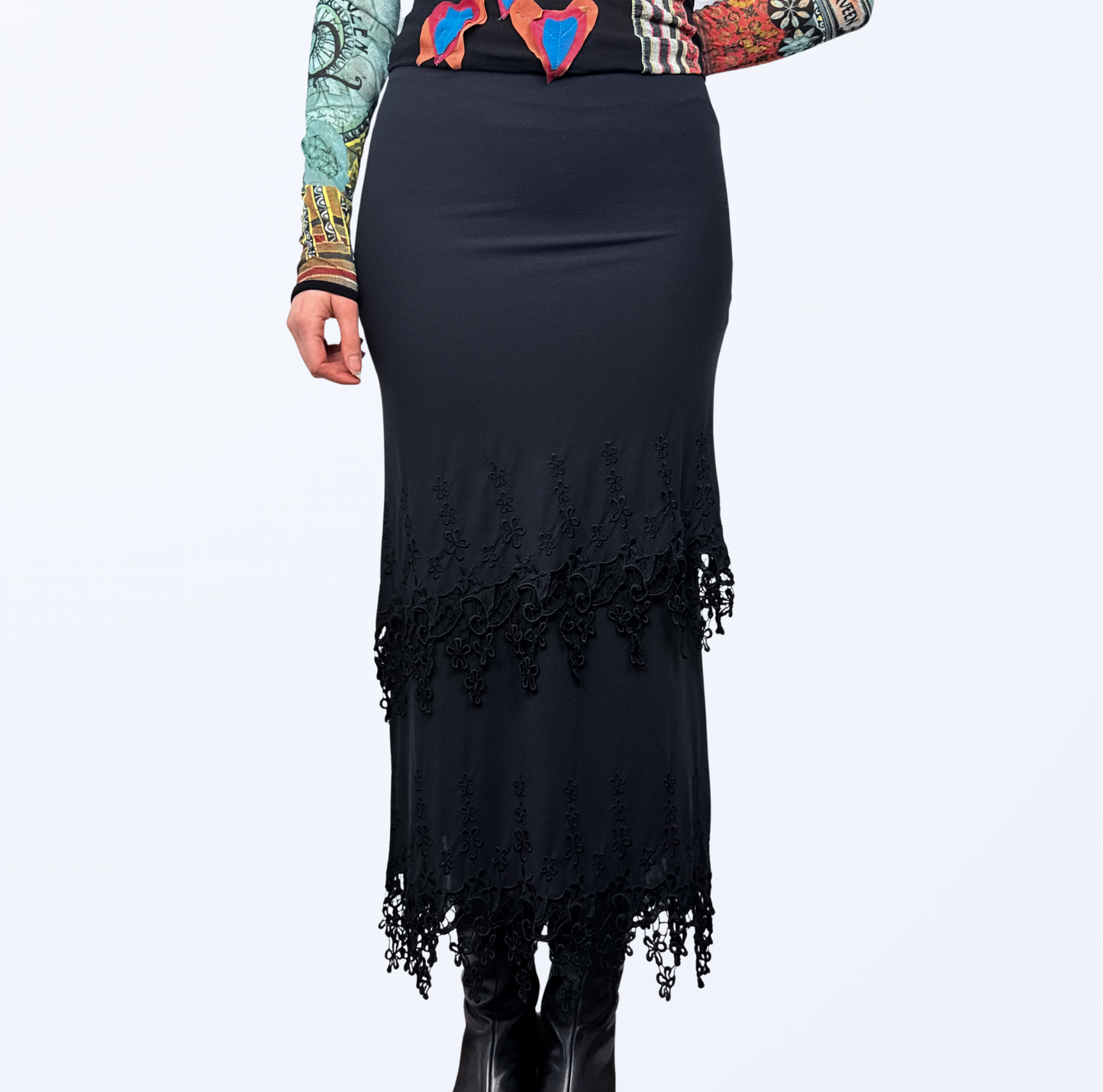 Besonderer Maxirock Layer Style Spitze Teos Vintage Onlineshop