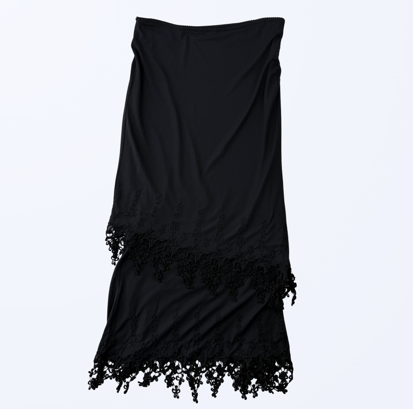Cannella Maxirock Layer Spitze schwarz Teos Vintage Onlineshop
