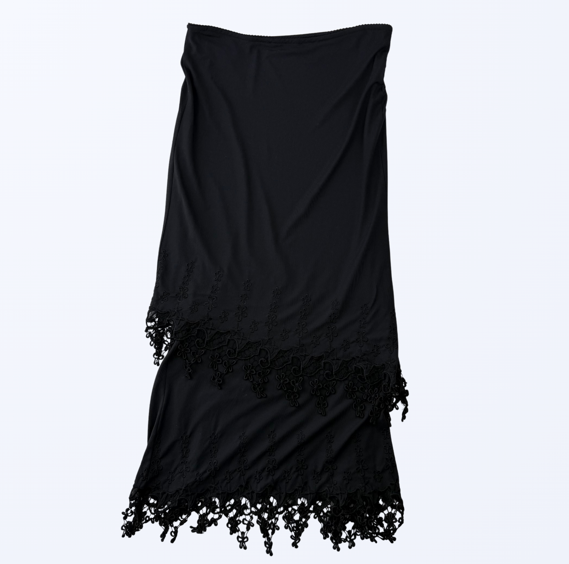 Cannella Maxirock Layer Spitze schwarz Teos Vintage Onlineshop