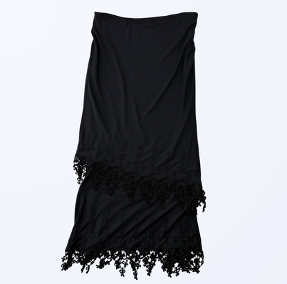 Cannella Maxirock Layer Spitze schwarz Teos Vintage Onlineshop