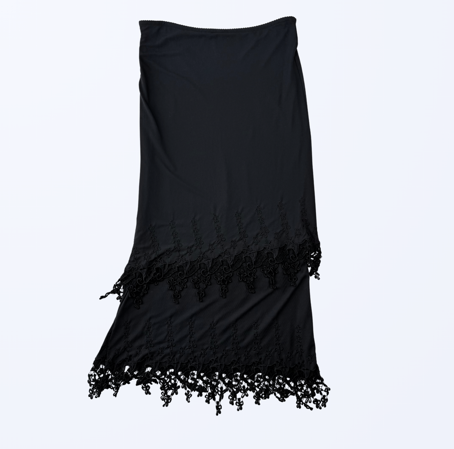 Cannella Maxirock Layer Spitze schwarz Teos Vintage Onlineshop