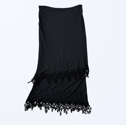 Cannella Maxirock Layer Spitze schwarz Teos Vintage Onlineshop