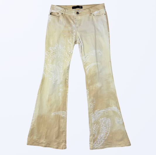 Cavalli Schlaghose Bootcut Made in Italy Muster Teos Vintage Onlineshop