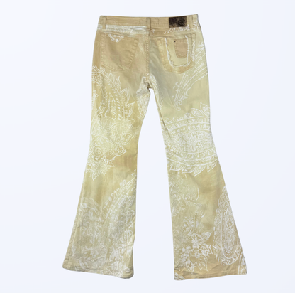 Cavalli Schlaghose Bootcut Made in Italy Muster Teos Vintage Onlineshop