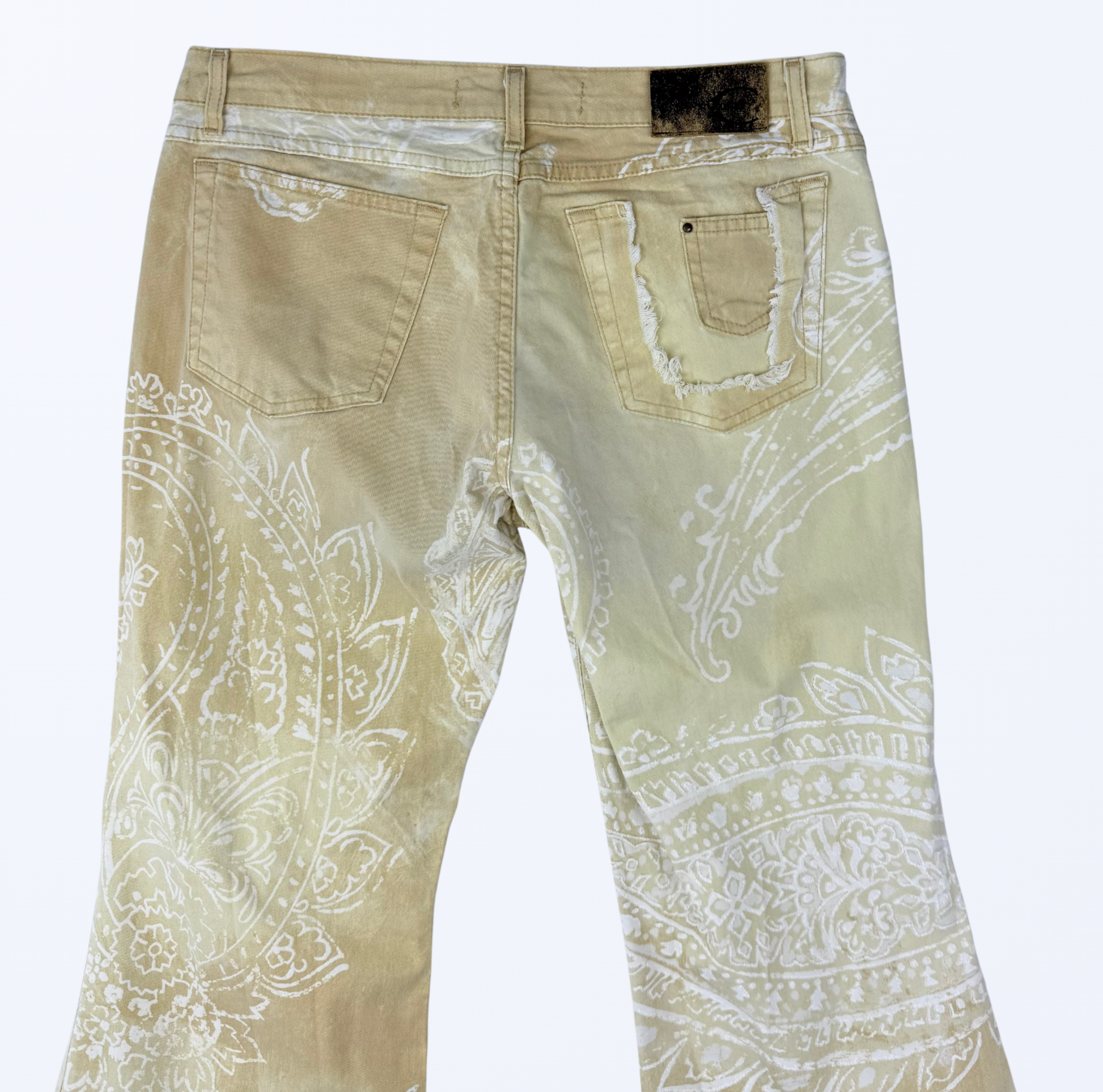 Cavalli Schlaghose Bootcut Made in Italy Muster Teos Vintage Onlineshop