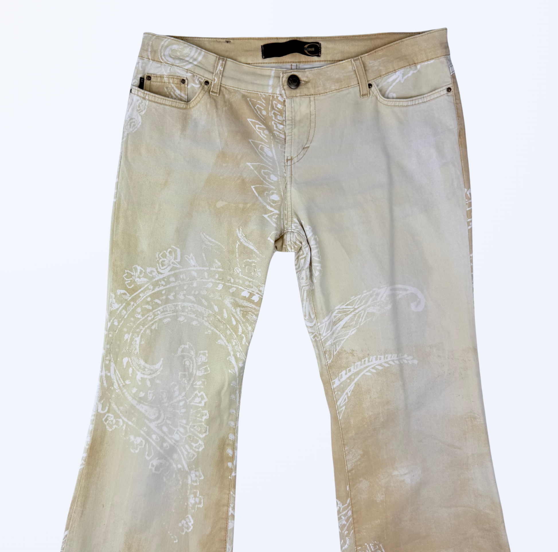 Cavalli Schlaghose Bootcut Made in Italy Muster Teos Vintage Onlineshop