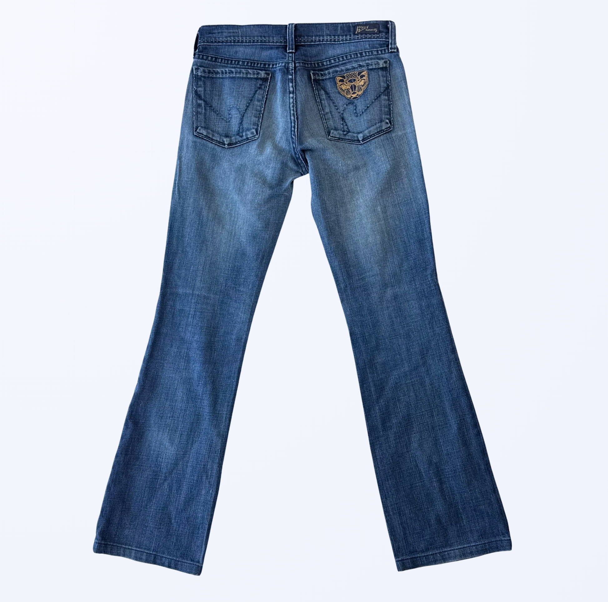 citizens of humanity Jeans Bootcut Flared Jeans Schlaghose Tigerstickerei Patch y2k