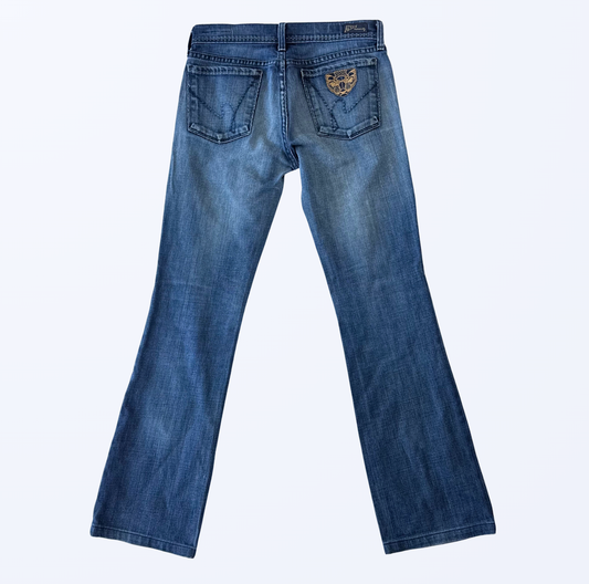 citizens of humanity Jeans Bootcut Flared Jeans Schlaghose Tigerstickerei Patch y2k