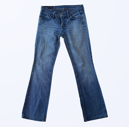 citizens of humanity Jeans Bootcut Flared Jeans Schlaghose Tigerstickerei Patch y2k