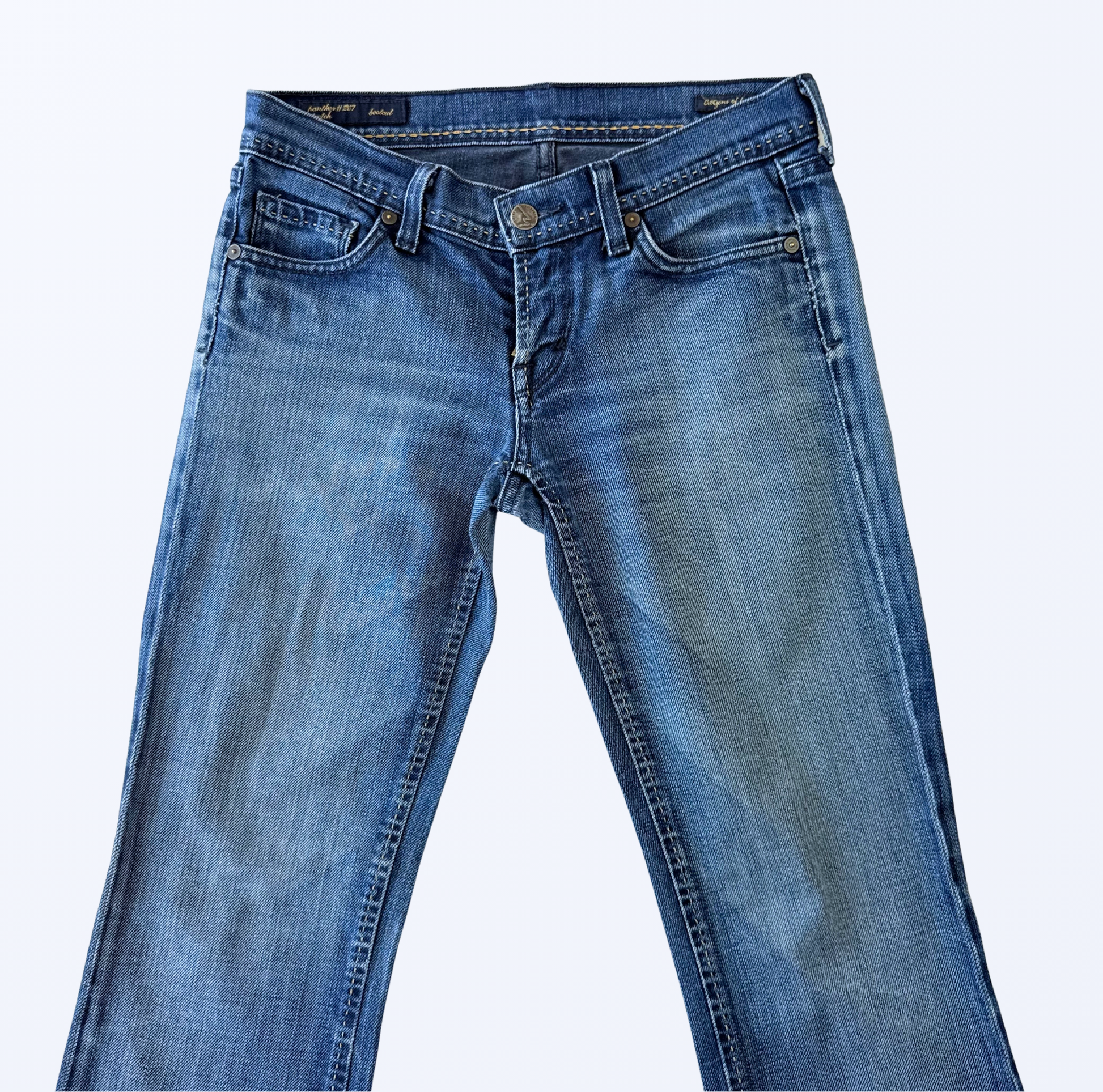 citizens of humanity Jeans Bootcut Flared Jeans Schlaghose Tigerstickerei Patch y2k