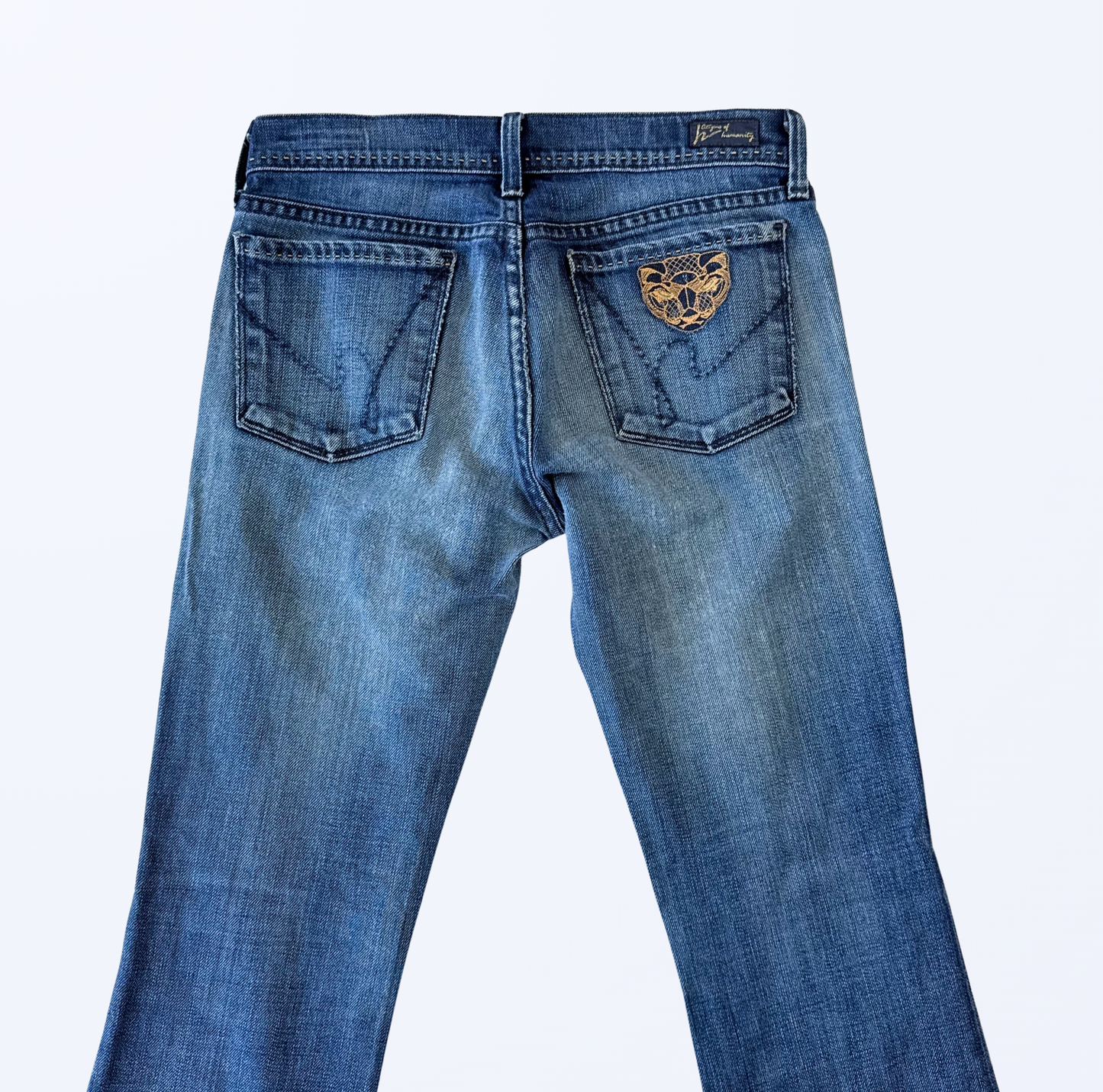 citizens of humanity Jeans Bootcut Flared Jeans Schlaghose Tigerstickerei Patch y2k