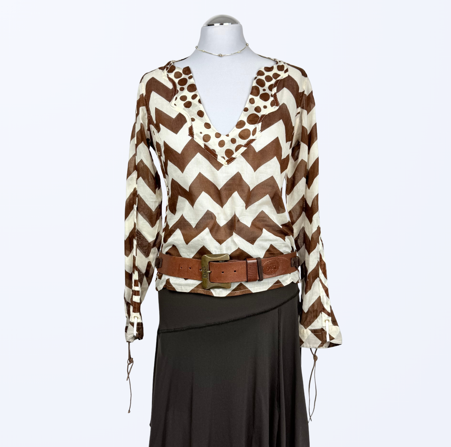 Coast Bluse weiß braun Beach Cover up Teos Vintage Onlineshop