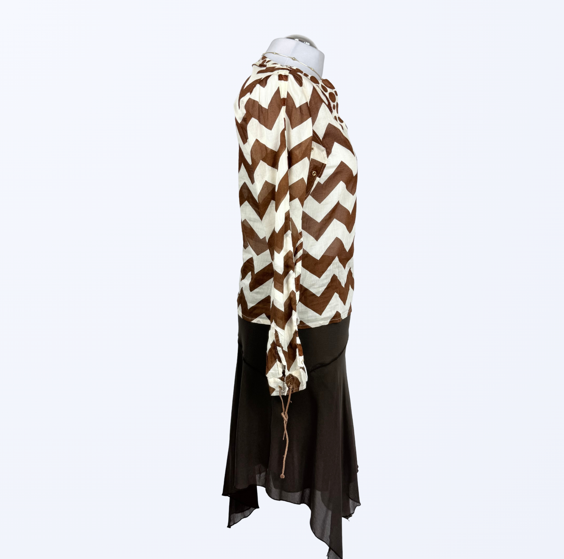 Coast Bluse weiß braun Beach Cover up Teos Vintage Onlineshop
