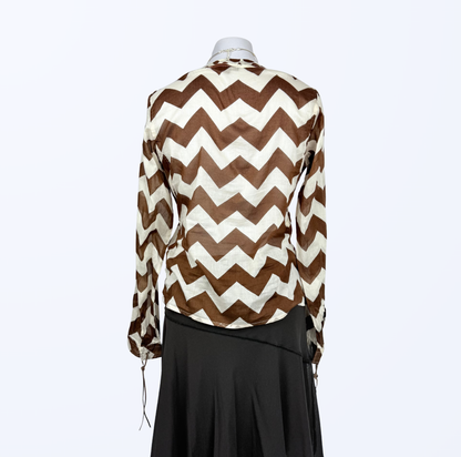 Coast Bluse weiß braun Beach Cover up Teos Vintage Onlineshop