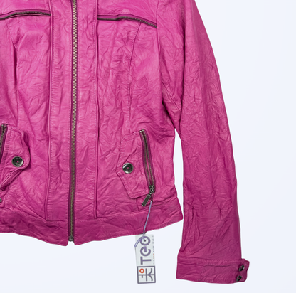 Pinke Lederjacke DDP y2k 2000s Style Teos Vintage Online Shop