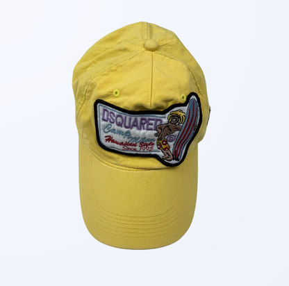 DSQUARED Camp Milan Hawaiian Style Cap gelb