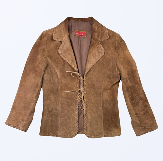 Dei Gallerani Lederjacke zum binden braun Teos Vintage Onlineshop