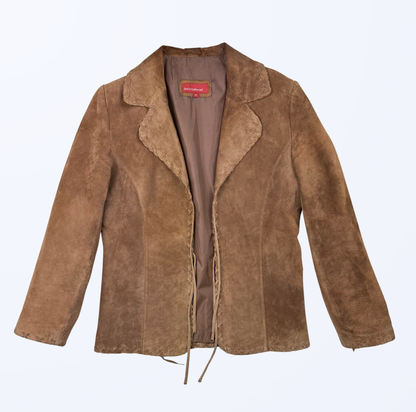 Dei Gallerani Lederjacke zum binden braun Teos Vintage Onlineshop