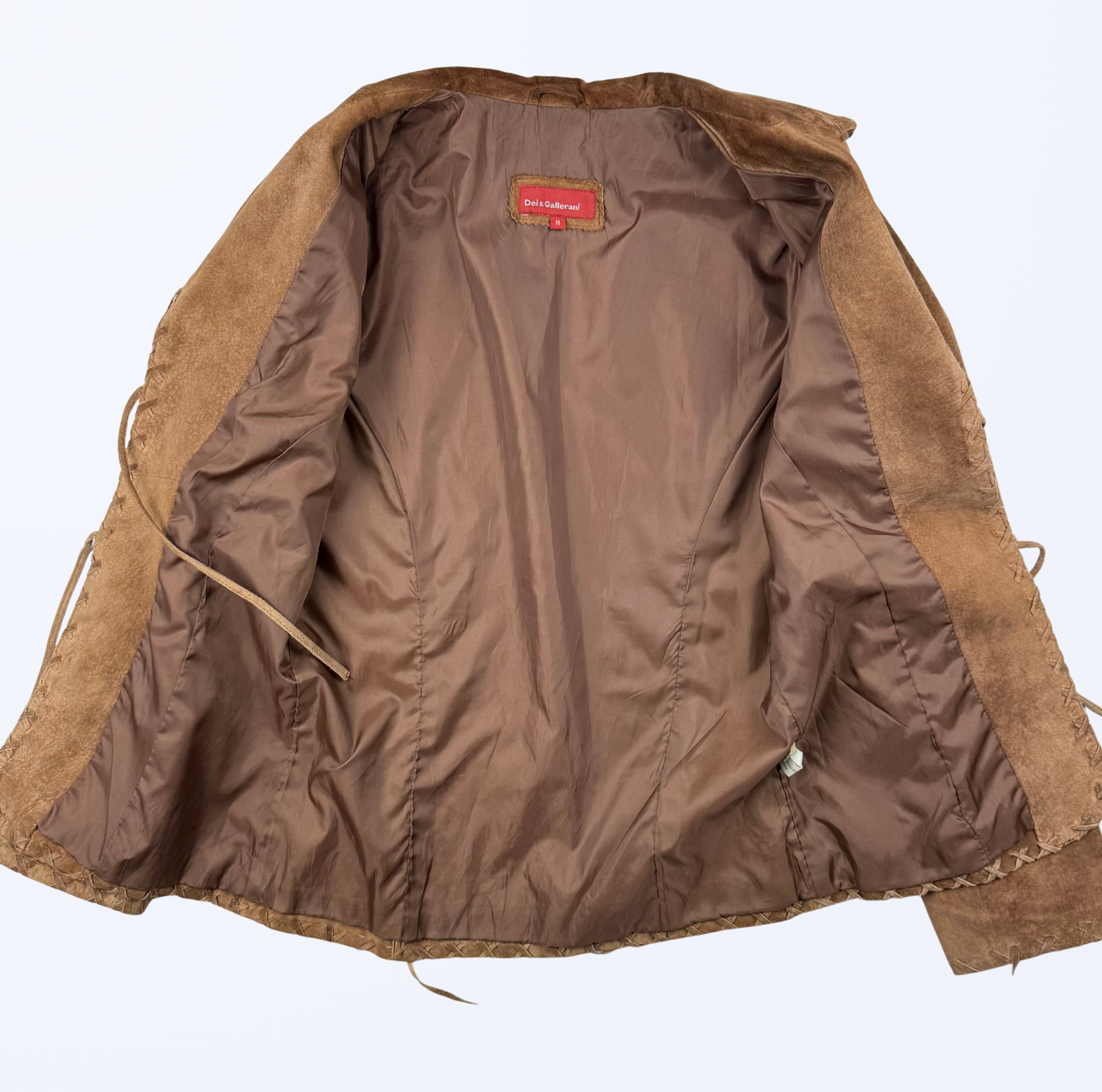 Dei Gallerani Lederjacke zum binden braun Teos Vintage Onlineshop