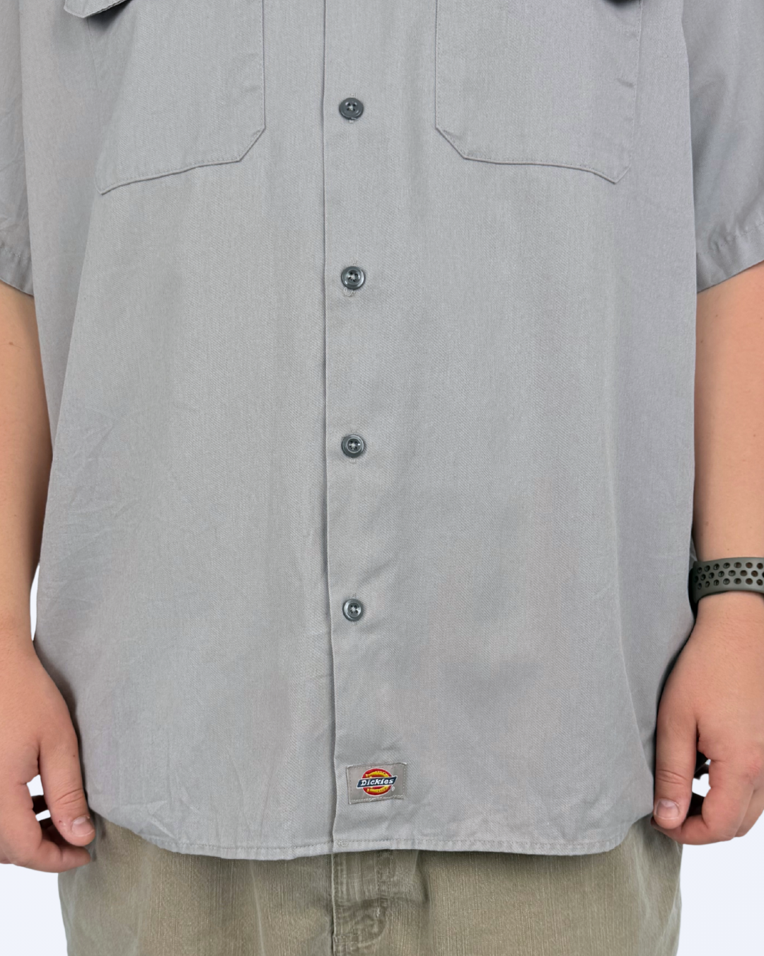 Dickies Kurzarmhemd Back Print Stiehl grau 2 XL Teos Vintage Onlineshop
