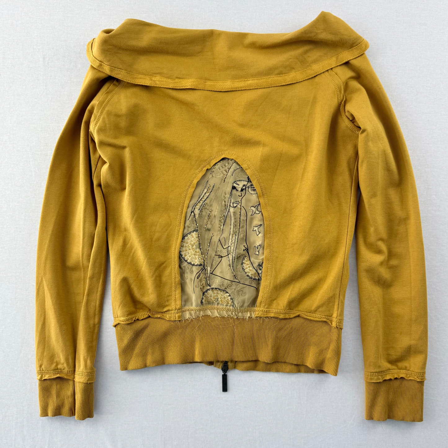 Extyn Zipper Cardigan Senfgeld Mesh