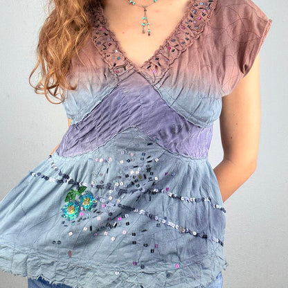 Kuratierter Vintage Onlineshop nachhaltige Secondhand Kleidung online kaufen, Online Shop Vintage, Vintage Online Shop, Second Hand Online Shop, gebraucht, zweite Hand, reused, preloved, Y2K, thriftshop, thriftstore, thrifting, thrift shop, thrift store, Festival, Pailletten, Boho