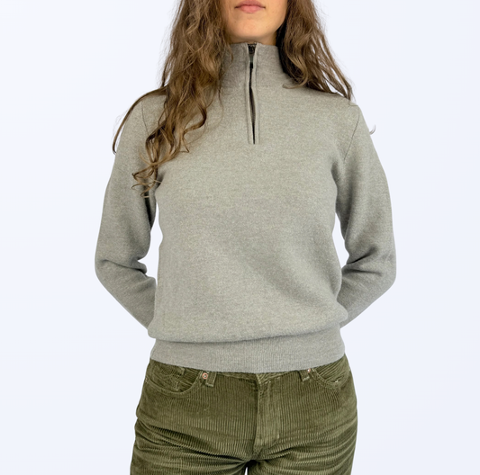 Half zip Sweater Wolle Teos Vintage Onlineshop