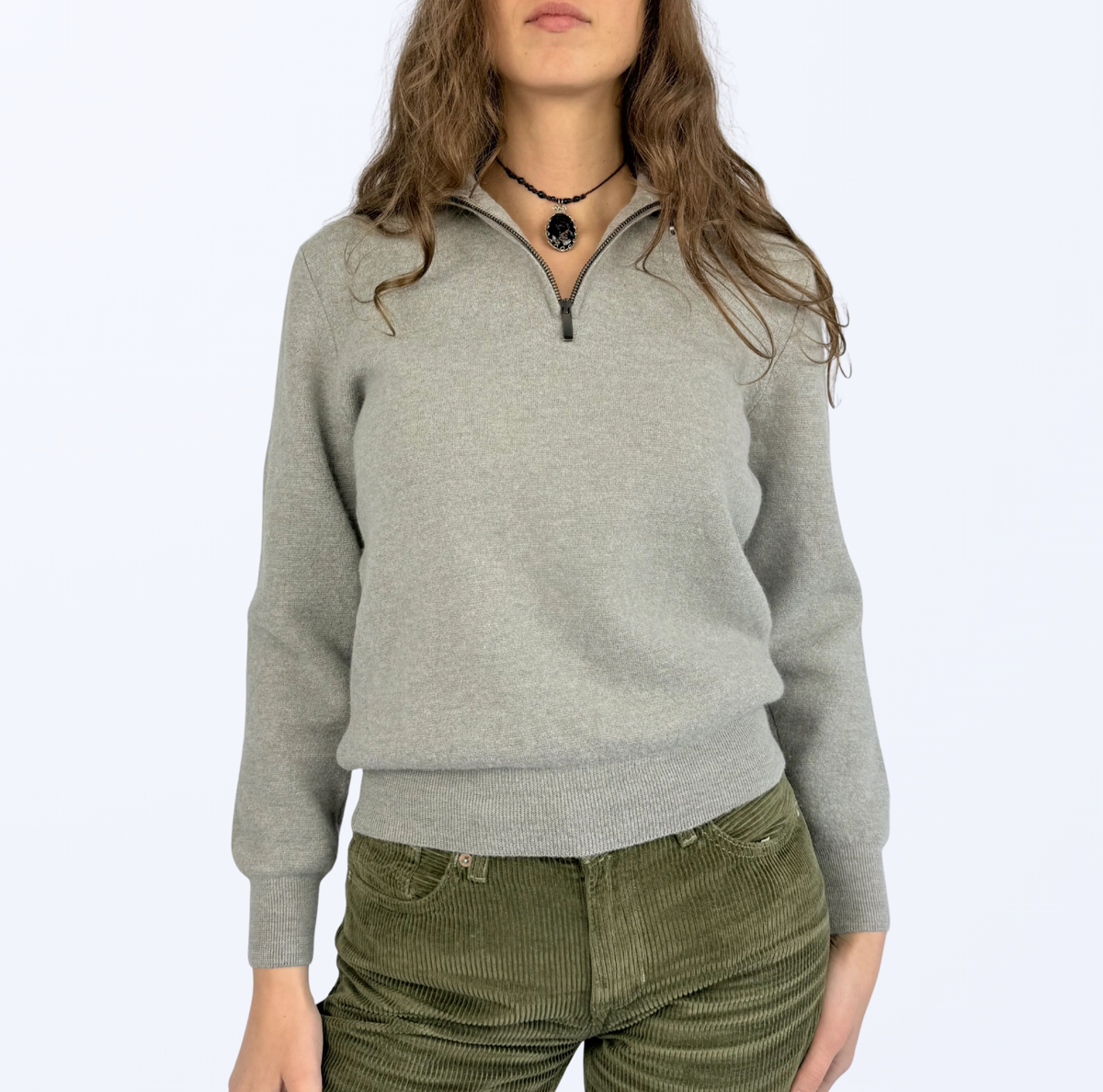 Half zip Sweater Wolle Teos Vintage Onlineshop