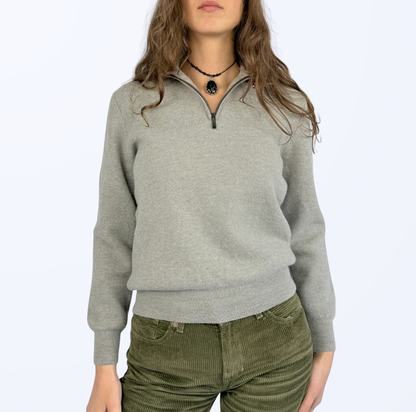 Half zip Sweater Wolle Teos Vintage Onlineshop