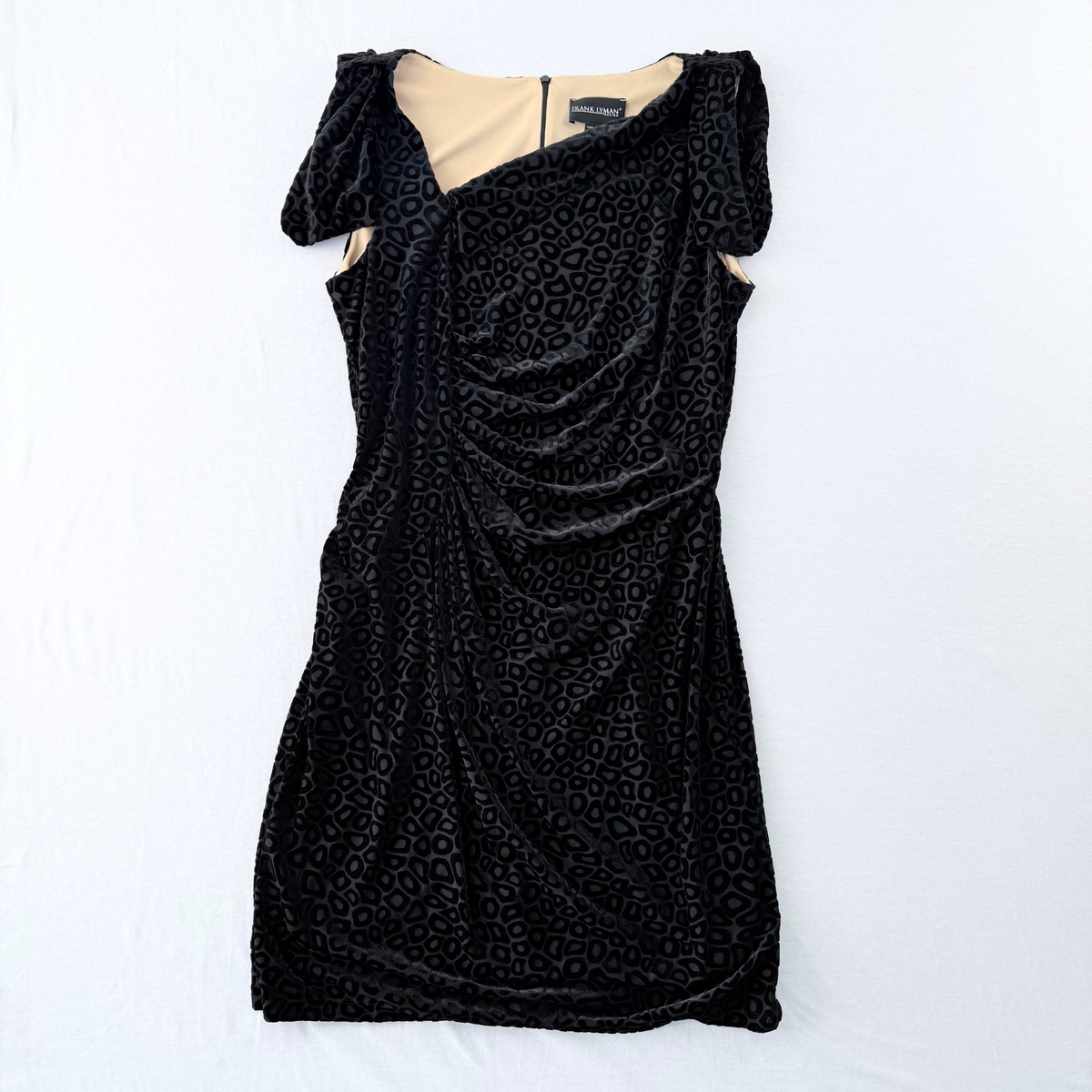 Samtkleid Leomuster Vintage Second Hand Frank Layman