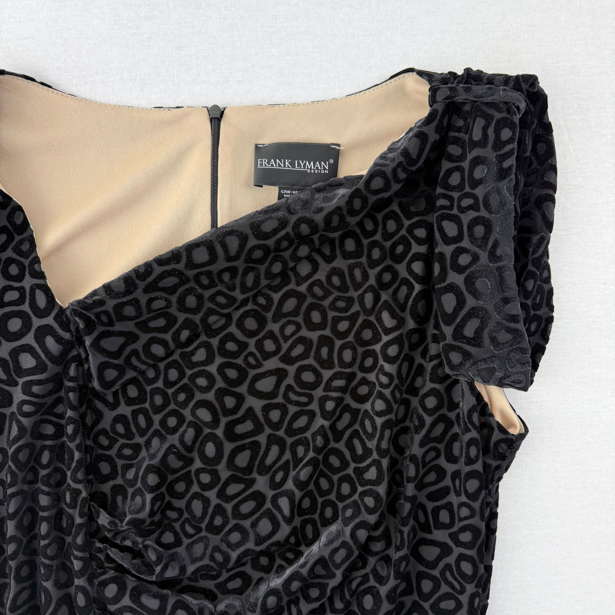 Samtkleid Leomuster Vintage Second Hand Frank Layman