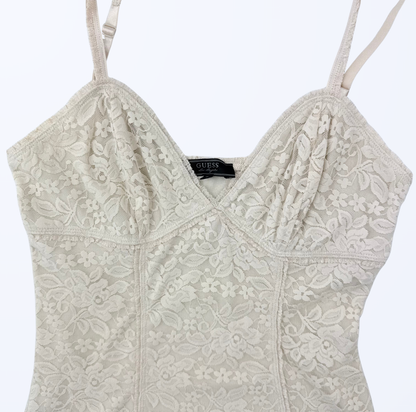 Guess Korsagen Sliptop Spitze champagner Gr. S Teos Vintage Onlineshop
