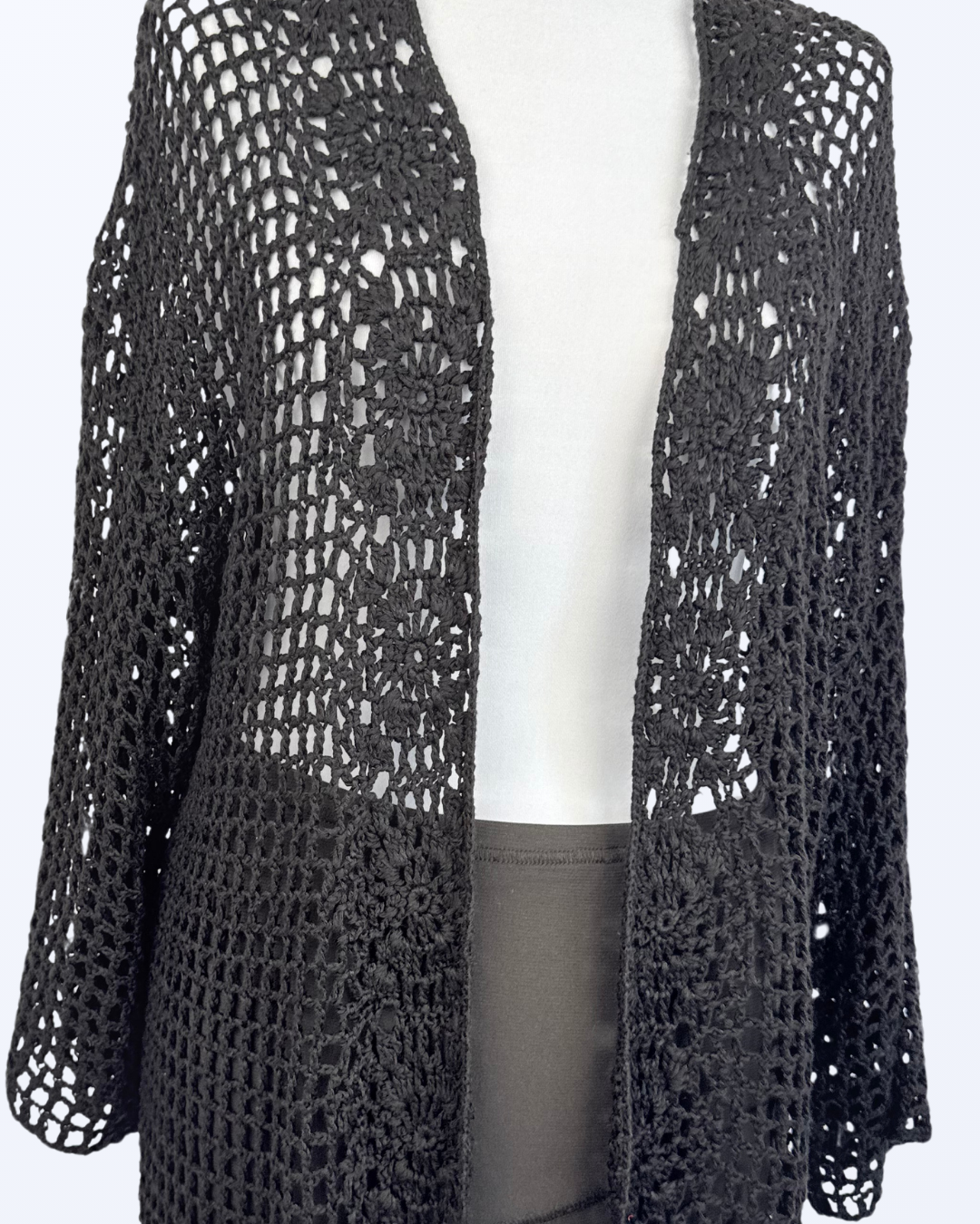 Boho Festival Whitchy Whimsical Cardigan Fransen schwarz
