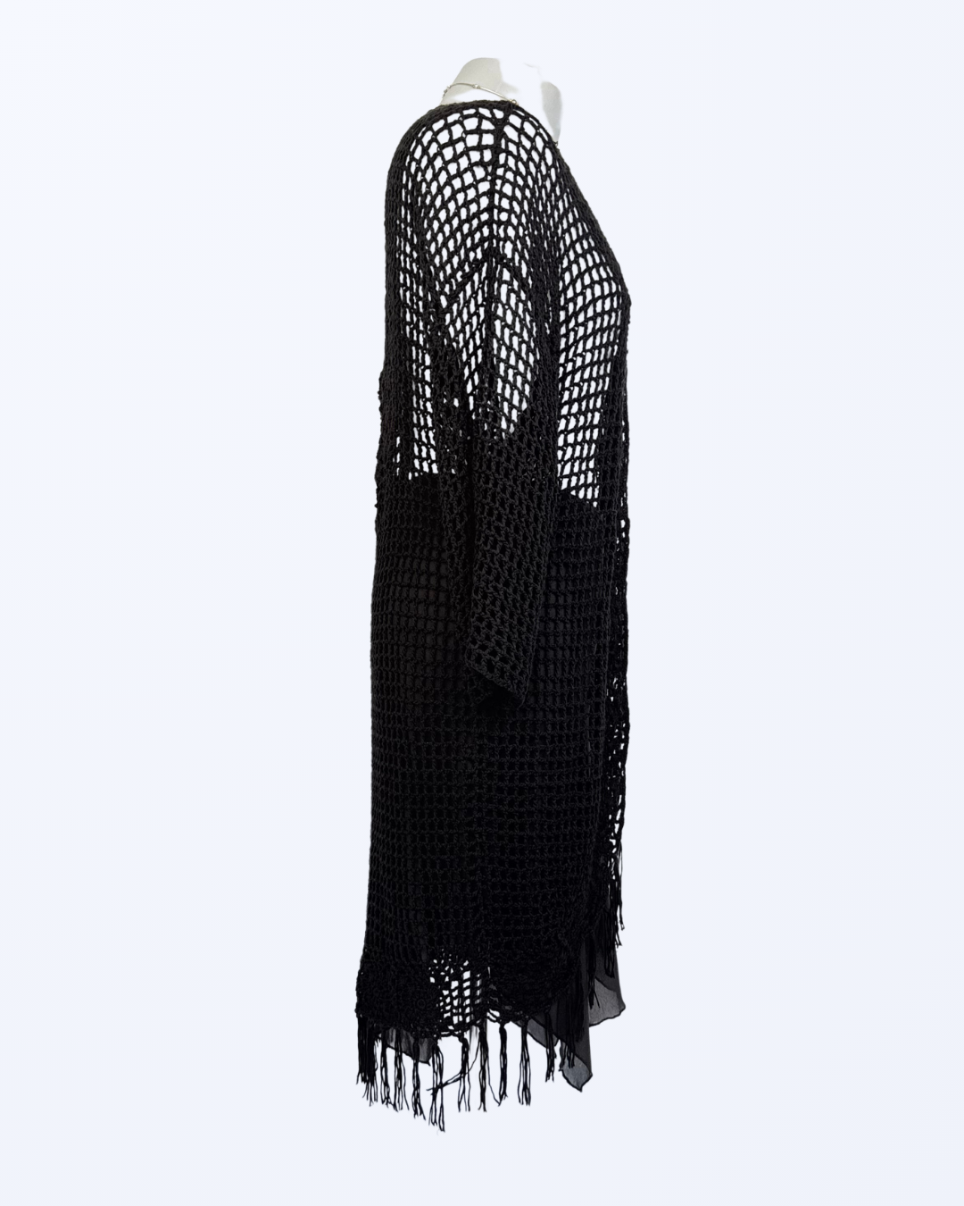 Boho Festival Whitchy Whimsical Cardigan Fransen schwarz