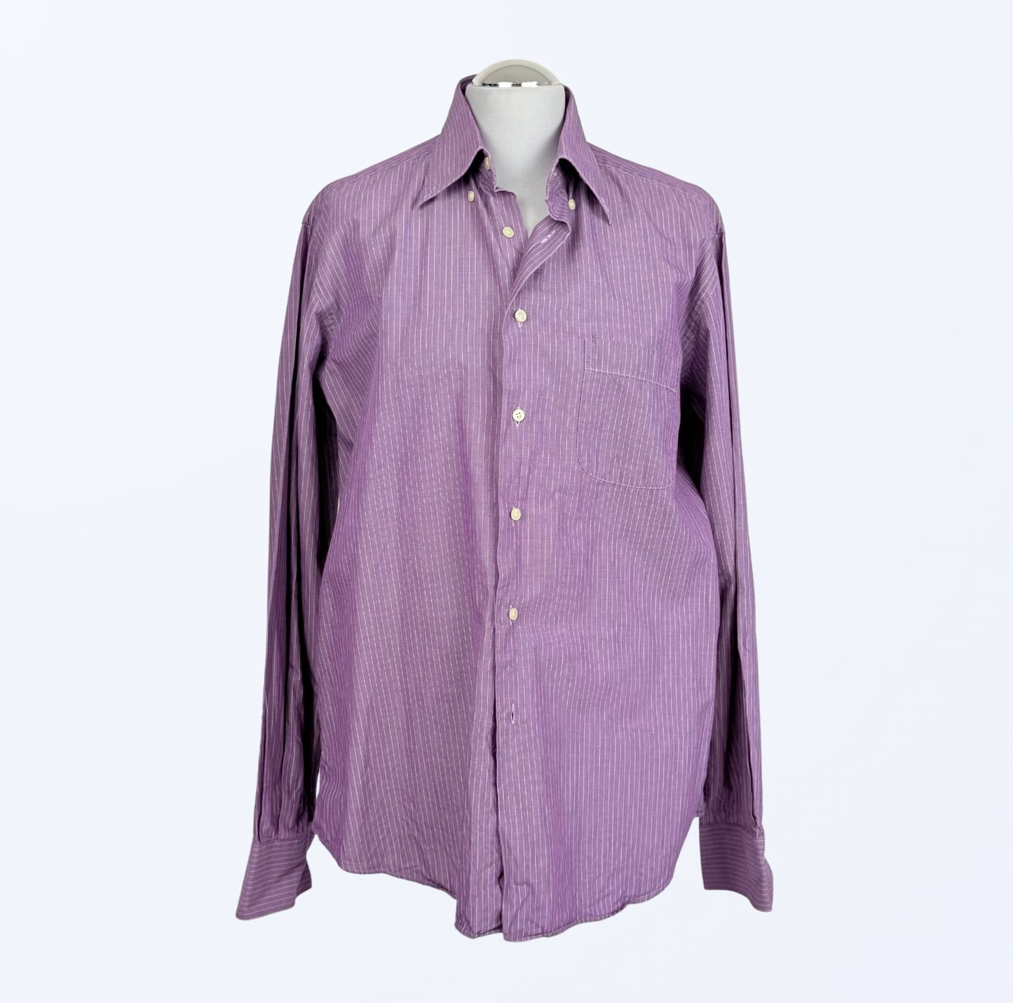 Ingram Langarmhemd Nadelstreifen lila 90s Style Teos Vintage Onlineshop
