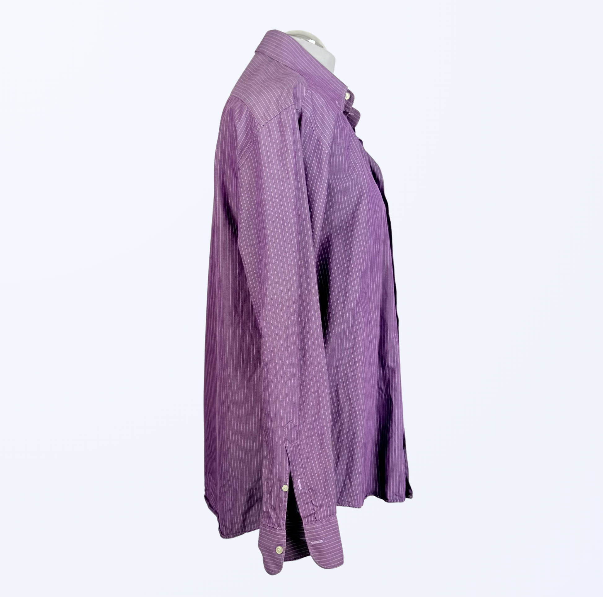 Ingram Langarmhemd Nadelstreifen lila 90s Style Teos Vintage Onlineshop
