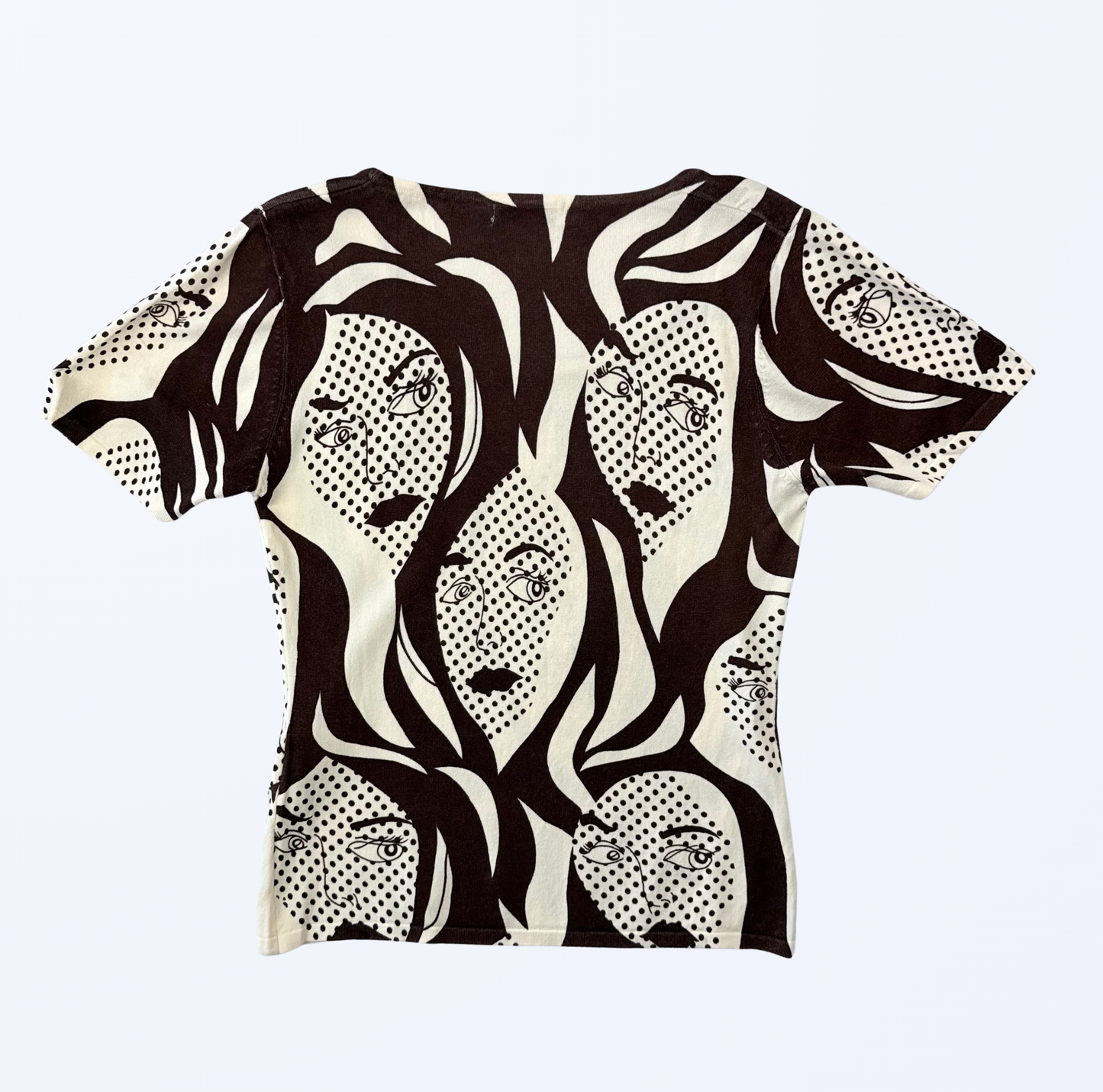 Vintage Intrama T-Shirt braun beige Gesichter
